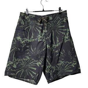 Patagonia Wavefarer Swim Board Shorts Mens 30 Green Tropical Beach Vacation EUC